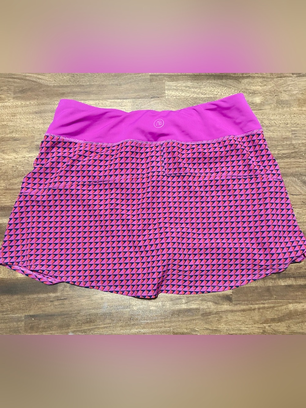 Addison Bay Bright Pink Geometric Athletic Skort